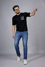 Kalio Black 'FEARLESS Lion' T-Shirt - Men's Regular Fit Motivational Graphic Tee