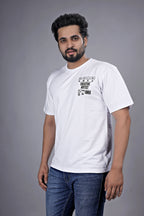 Kalio White Oversize T-Shirt for Men - 'Creative Artist' Graphic Print | Drop Shoulder Loose Fit Streetwear